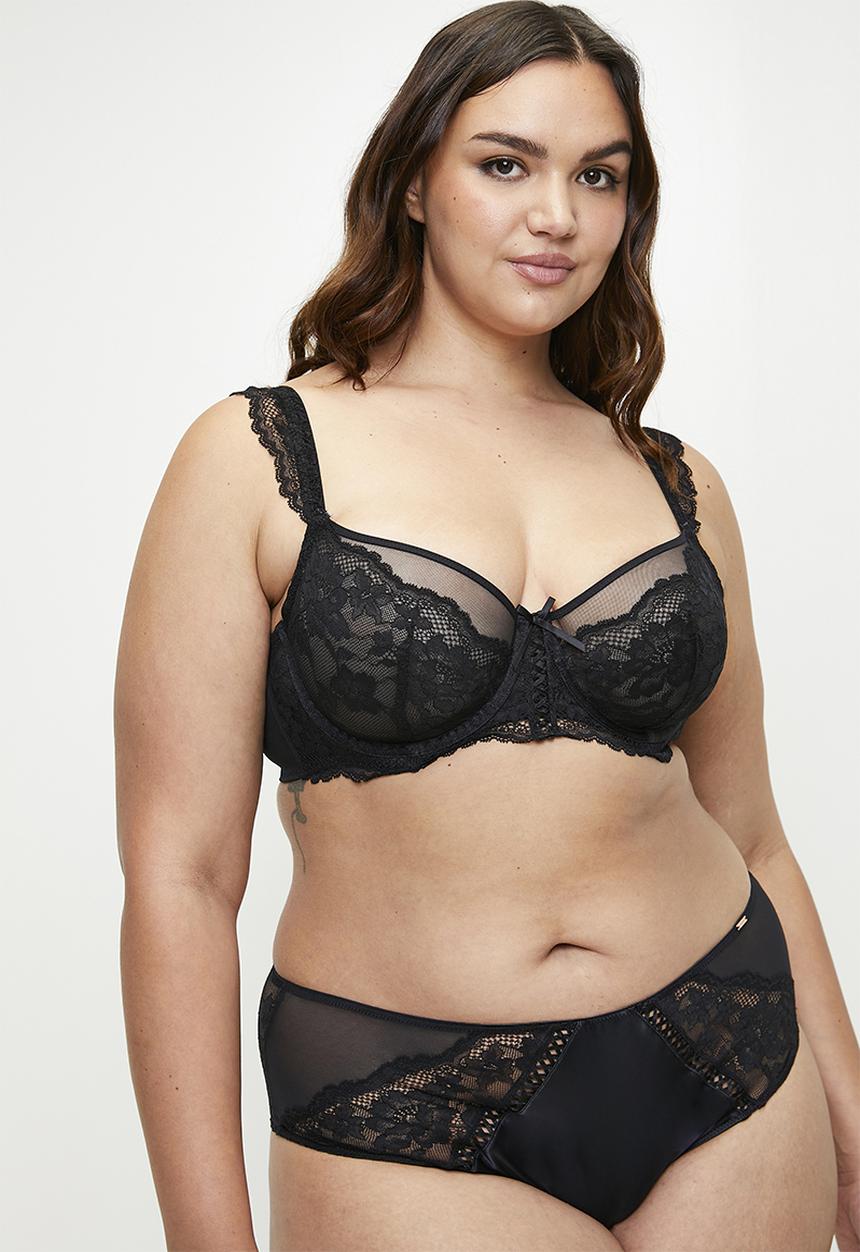 DORINA - Lyra-satin non padded wired bra - black