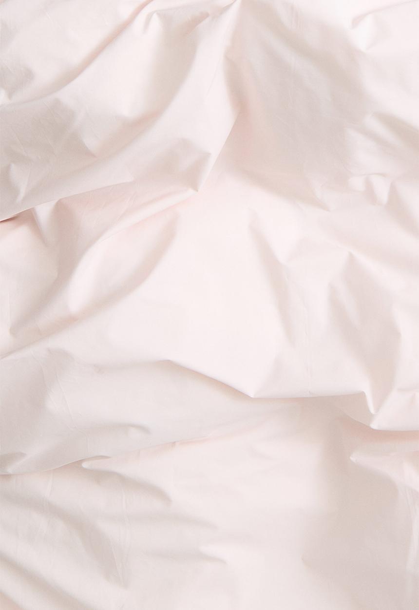 H&M - Double/king cotton percale duvet cover set - light pink 