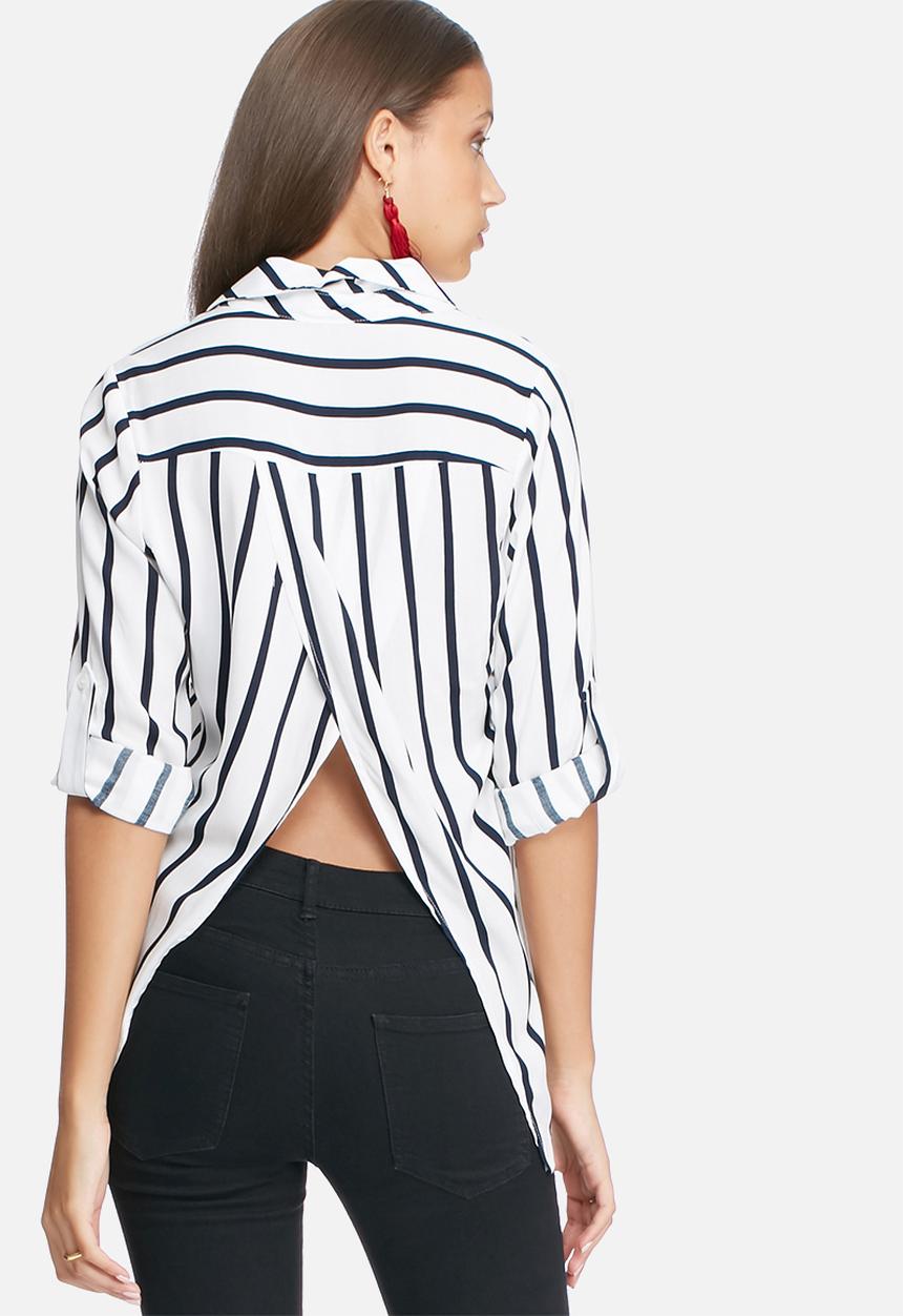 dailyfriday - Split back stripe shirt