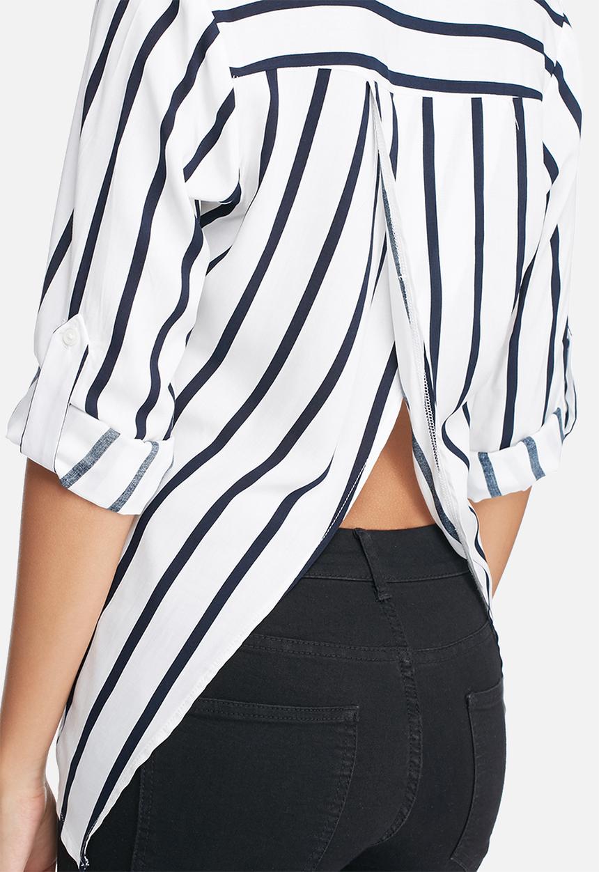 dailyfriday - Split back stripe shirt