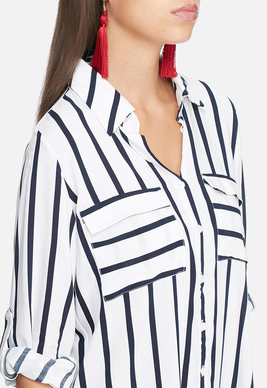 dailyfriday - Split back stripe shirt