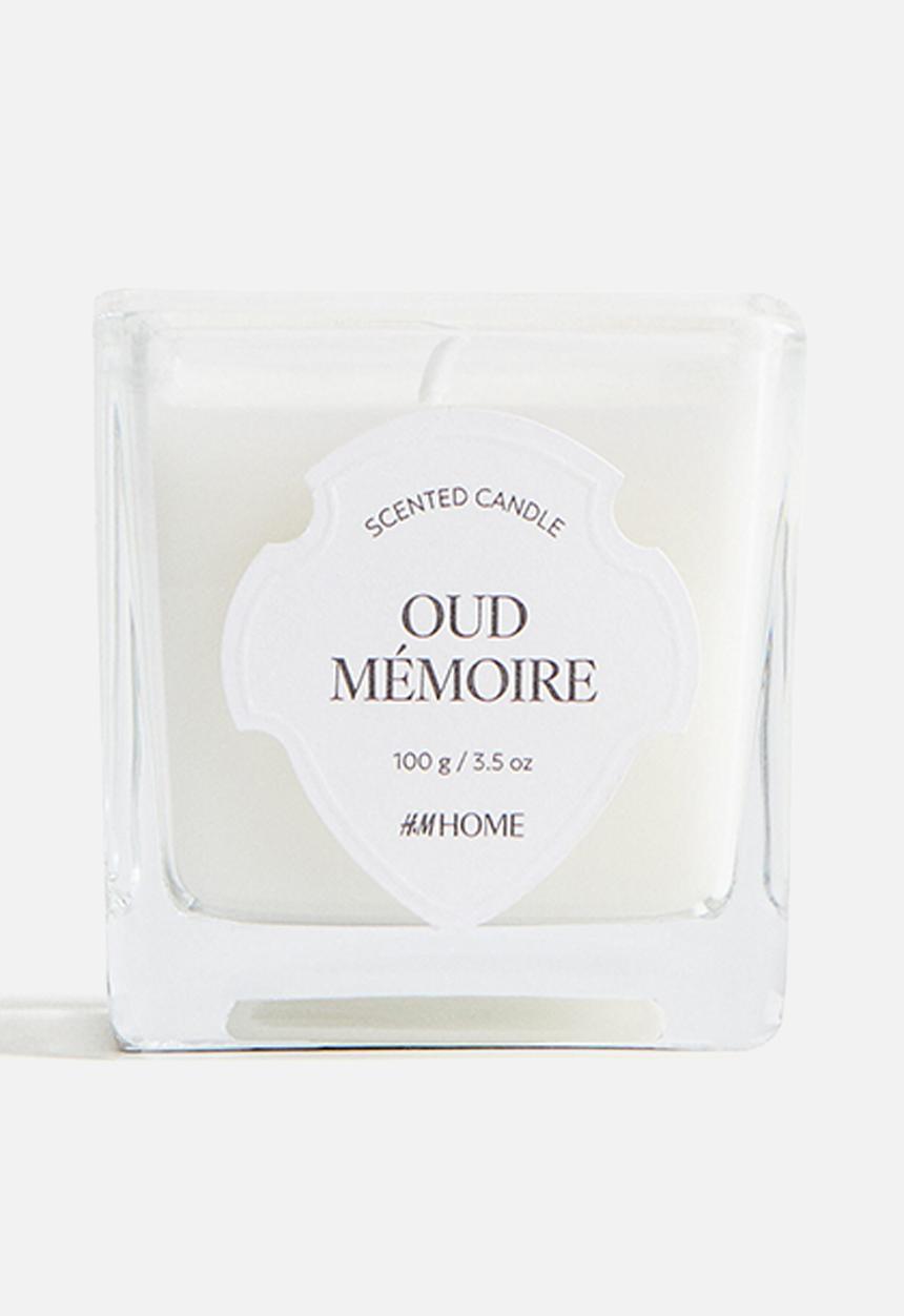 H&M - Small scented candle in glass holder - oud mémoire