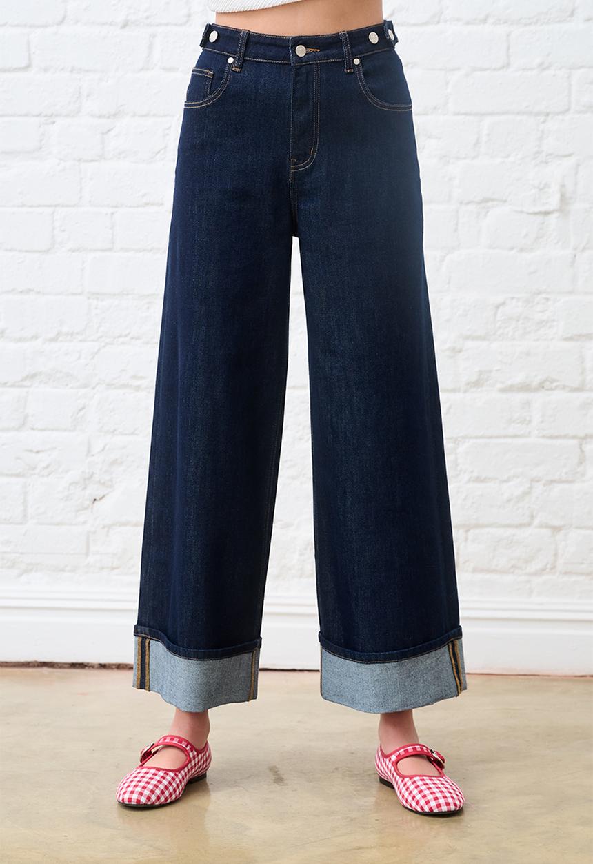 Me&B - Turn Up Stretch Jeans - Dark Wash