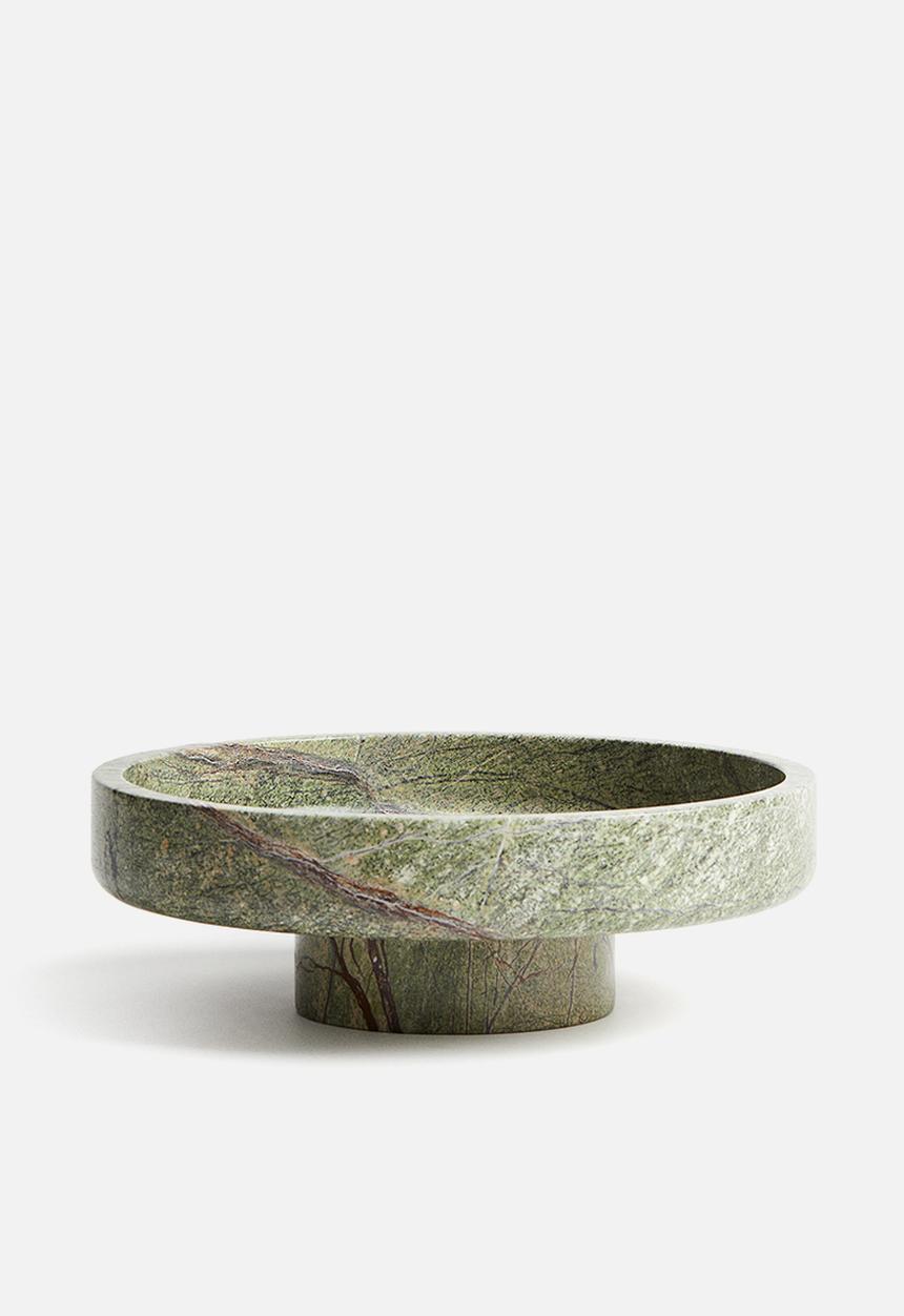 H&M - Footed marble serving bowl - green