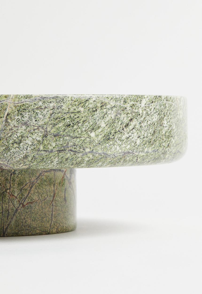 H&M - Footed marble serving bowl - green