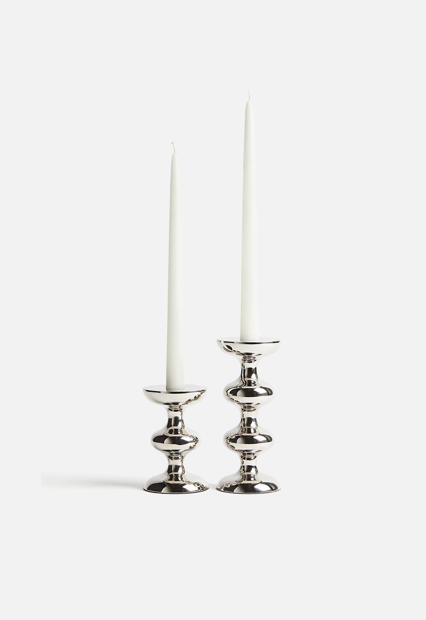 H&M - Metal candle holder - silver-coloured