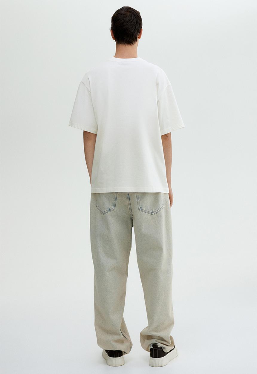 H&M - Loose fit printed t-shirt - cream listener
