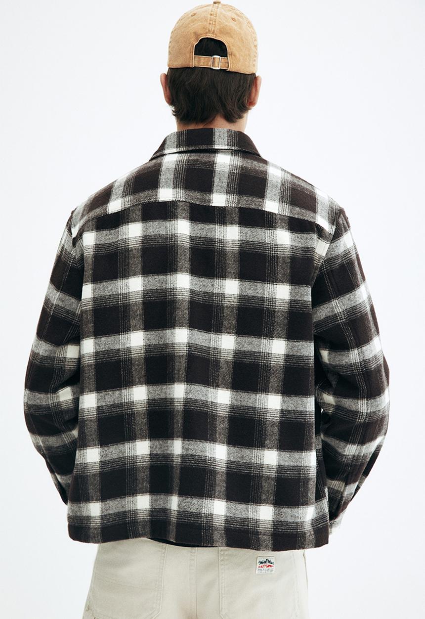 H&M - Regular fit flannel overshirt - brown checked
