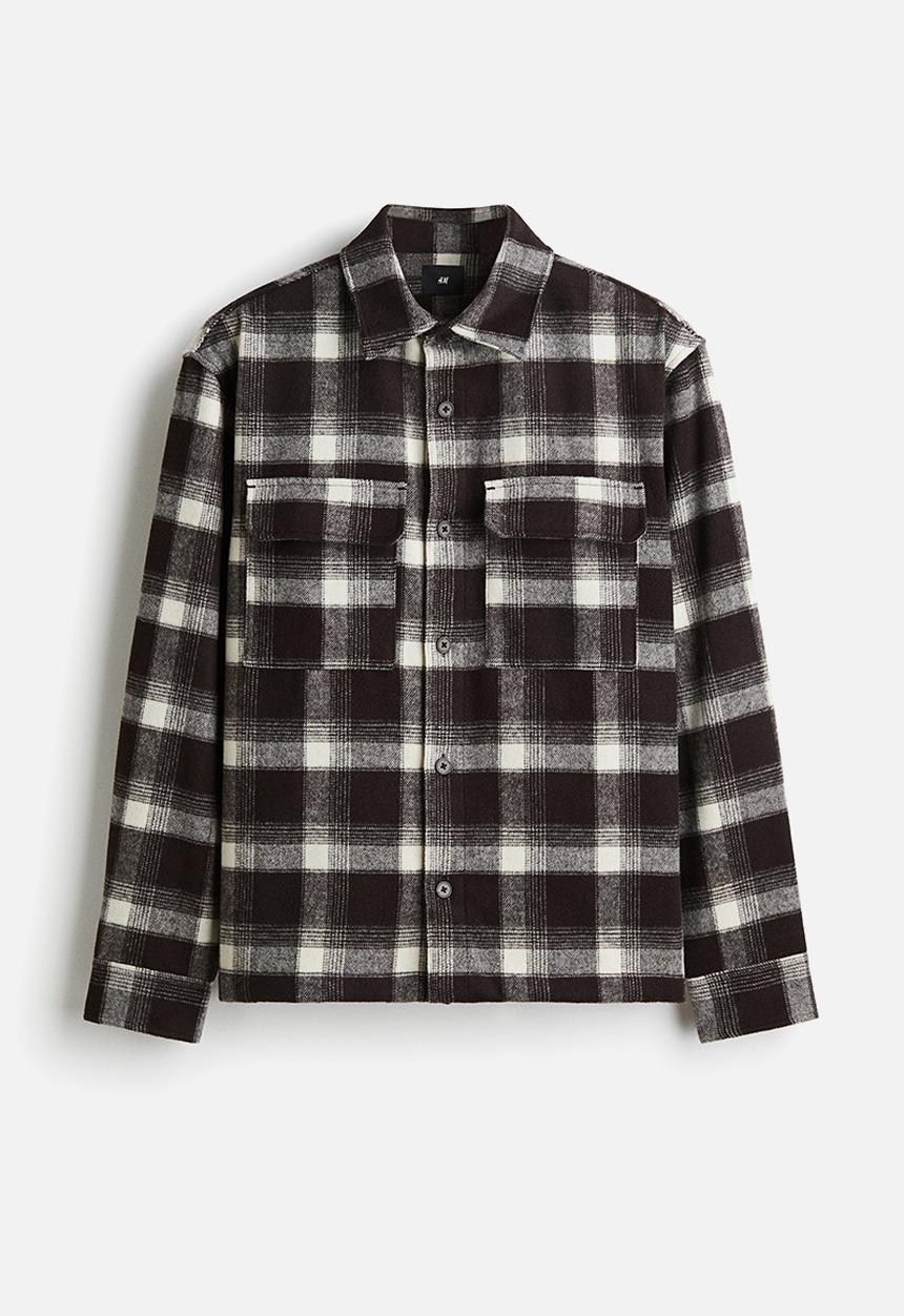 H&M - Regular fit flannel overshirt - brown checked