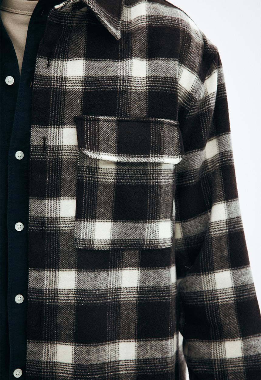H&M - Regular fit flannel overshirt - brown checked