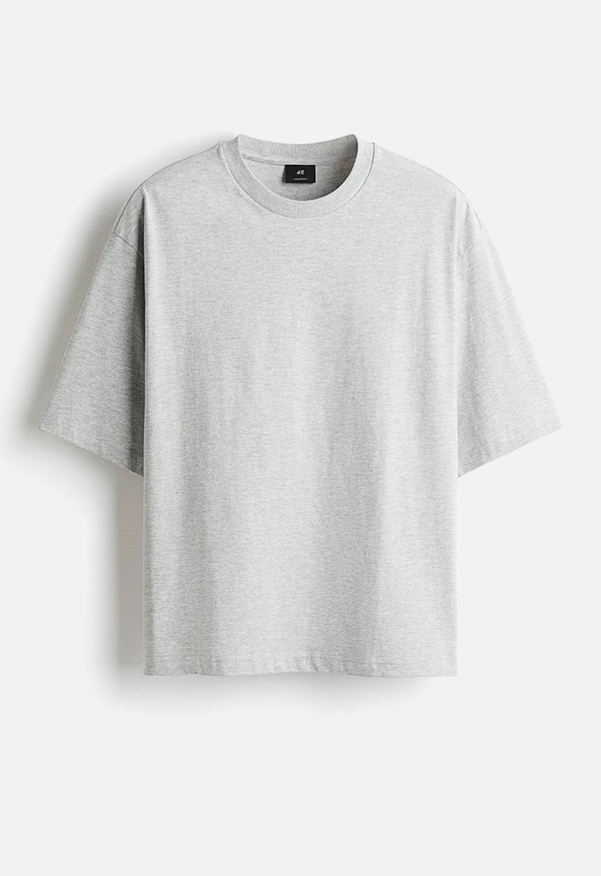 H&M - Oversized fit t-shirt - grey marl 