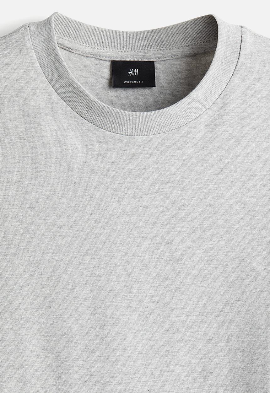 H&M - Oversized fit t-shirt - grey marl 