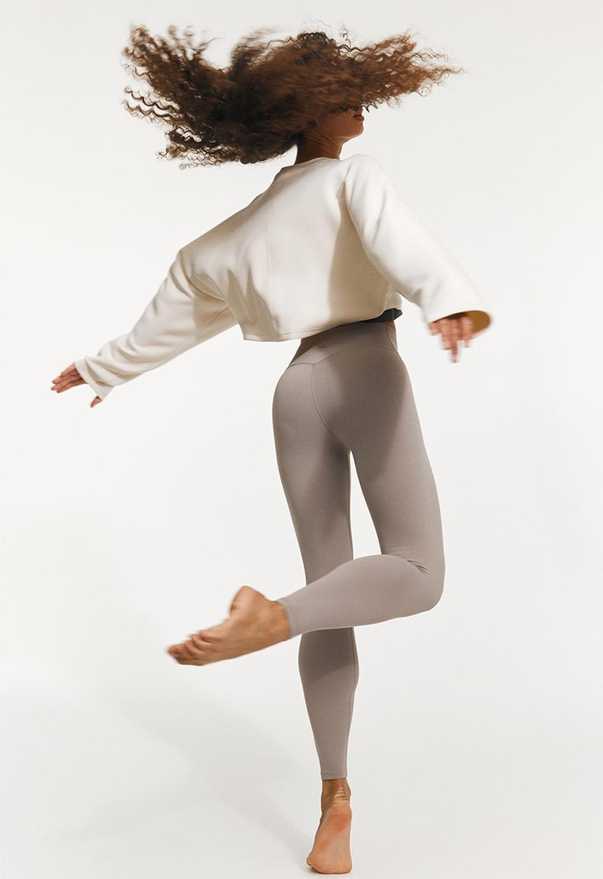 H&M - Yoga leggings with softmove™ lycra® - warm  grey