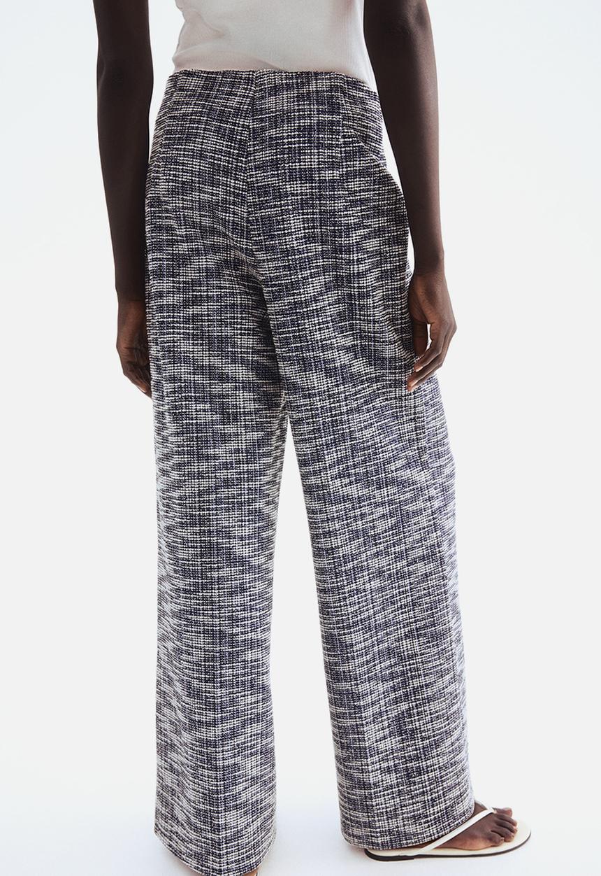 H&M - Wide trousers - navy blue marl