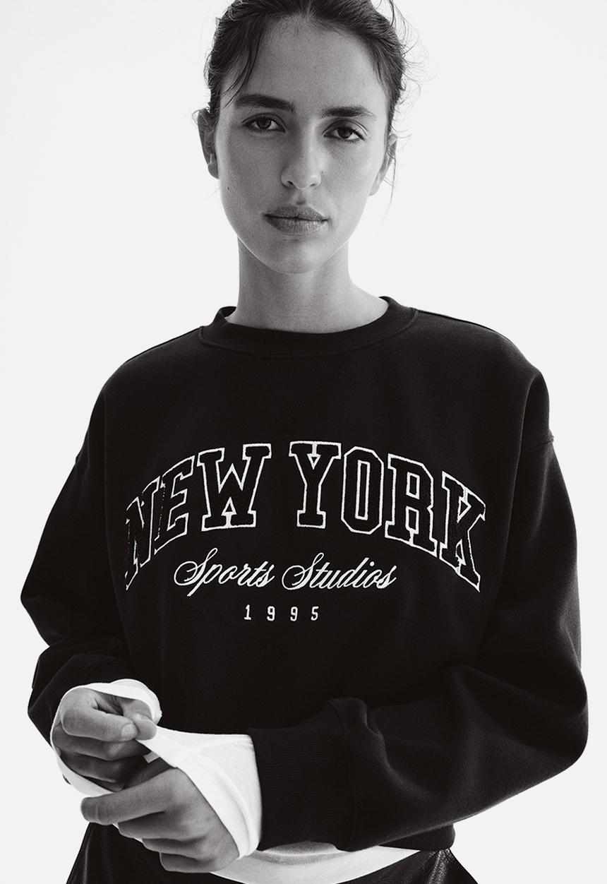 Text-motif sweatshirt - burgundy/new york - 1269502022