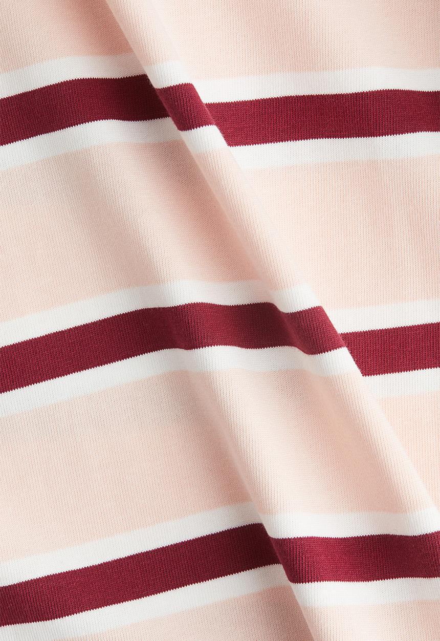 H&M - Loose-fit cotton top - powder pink striped