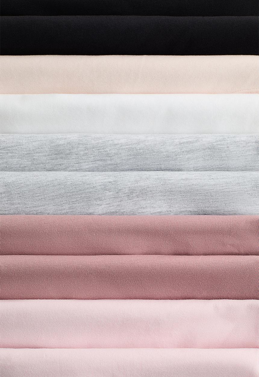 H&M - 10-pack cotton hipster briefs - white,beige,black,grey,pink