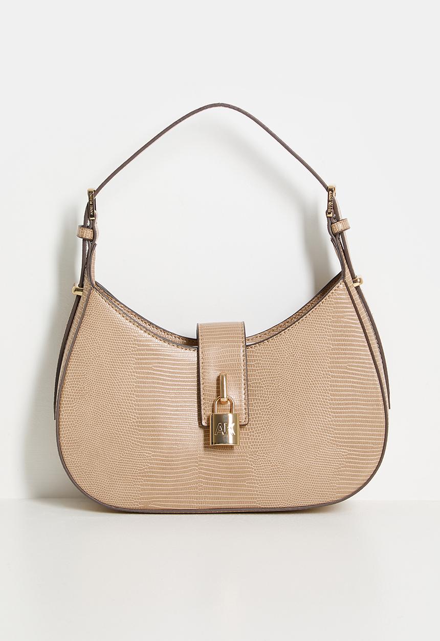 Anne Klein - Exclusive Small Curved Shoulder Bag With Detachable Strap-Mocha