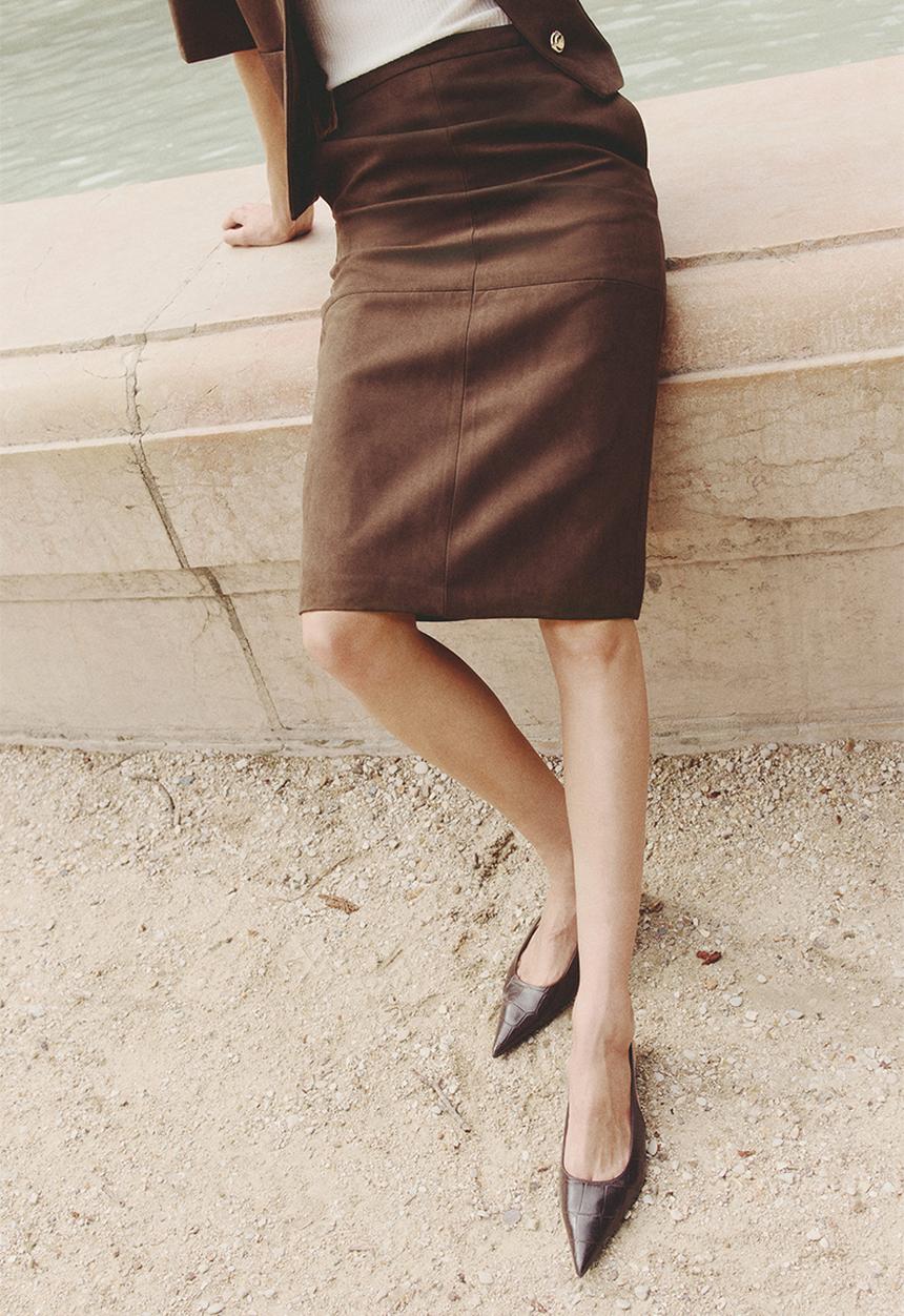 H&M - Pencil skirt - dark brown 