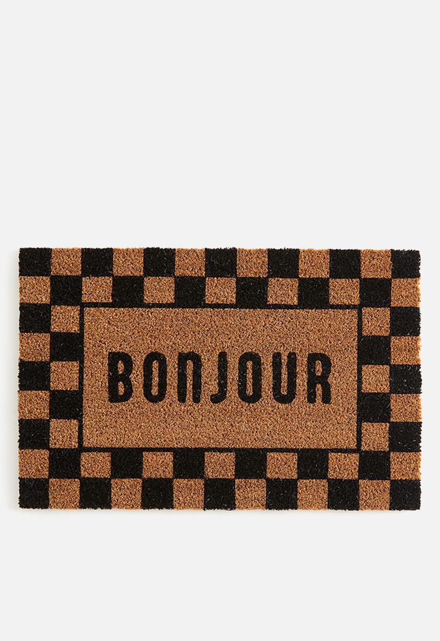 H&M - Printed coir doormat - beige/bonjour 