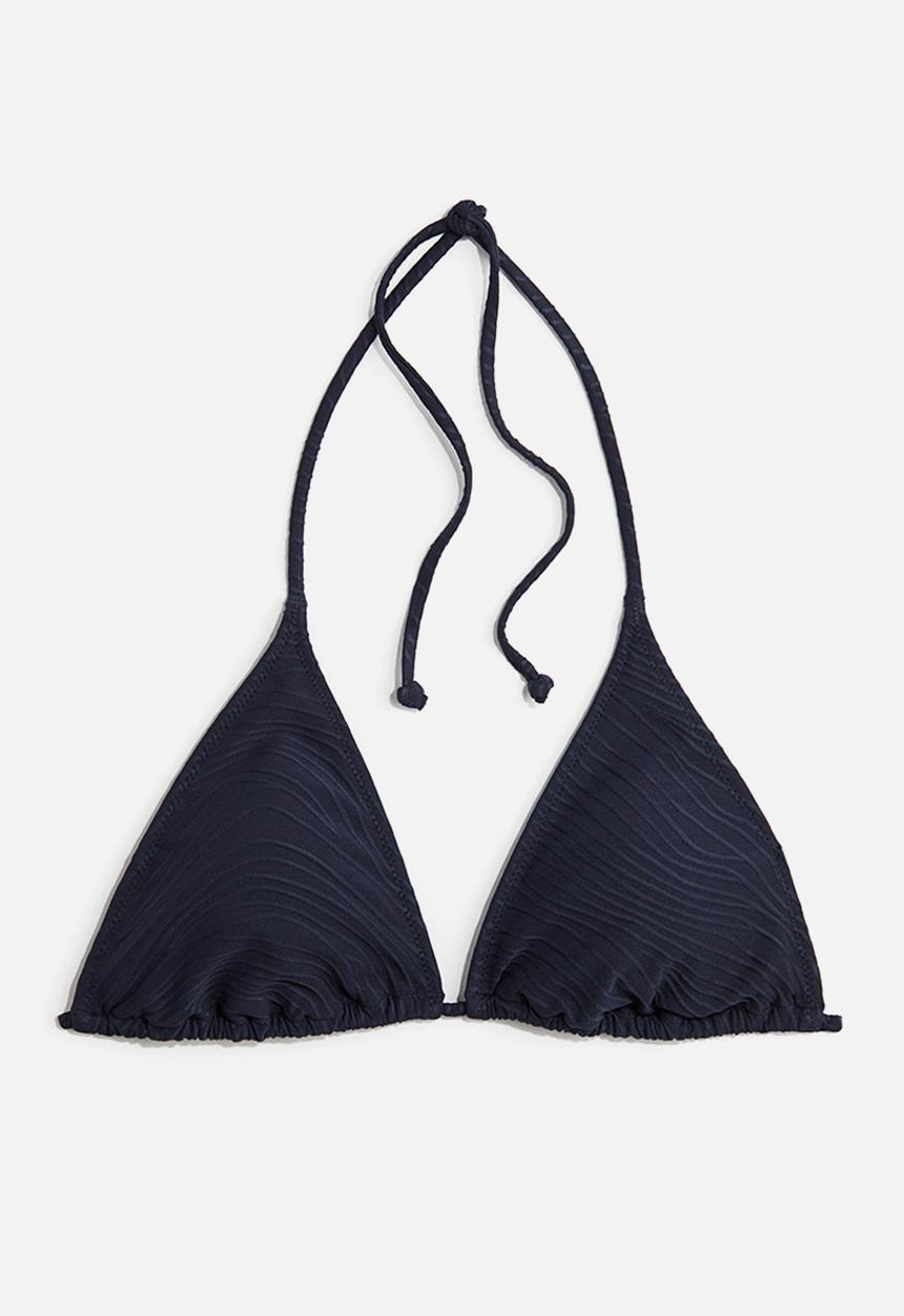 H&M - Padded triangle bikini top - navy blue