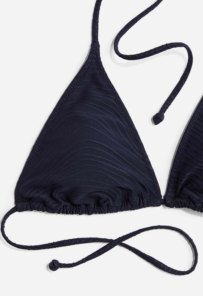H&M - Padded triangle bikini top - navy blue