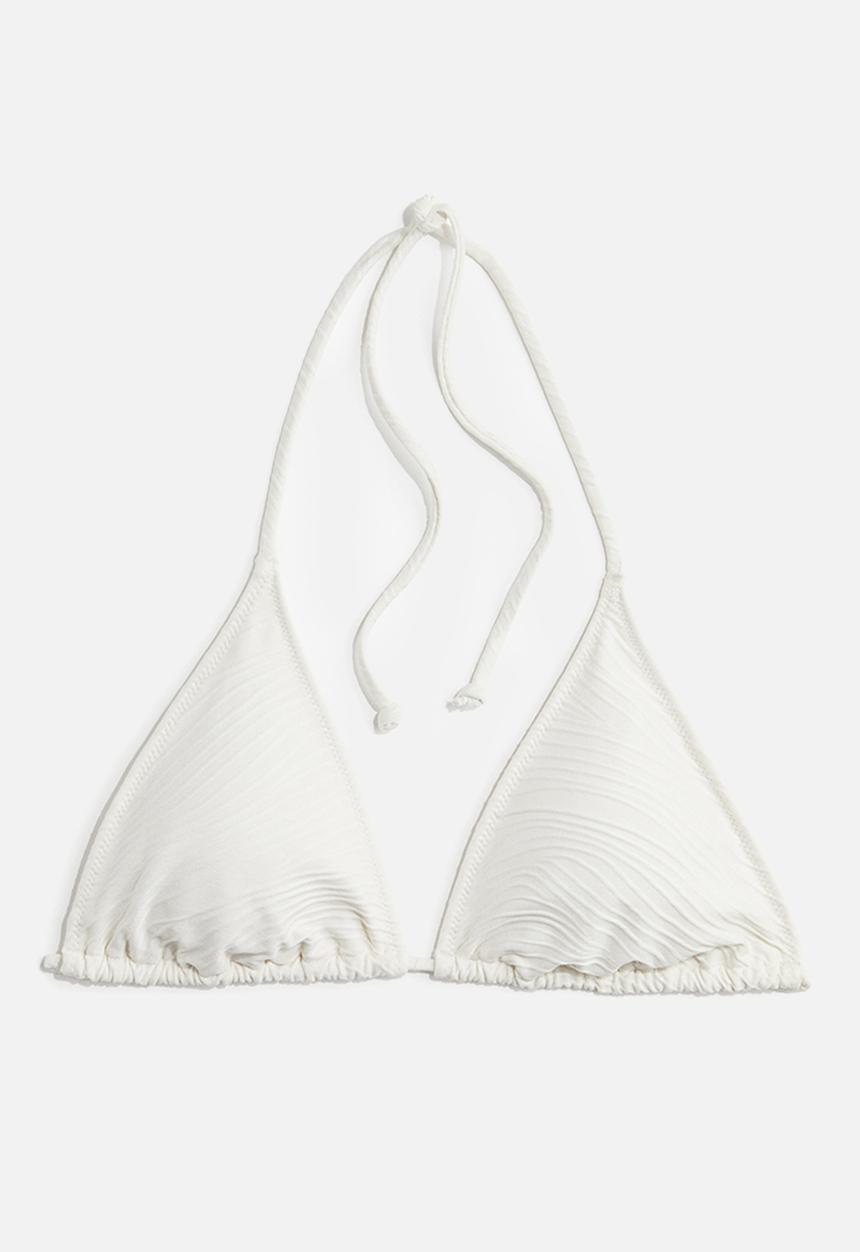 H&M - Padded triangle bikini top - cream 