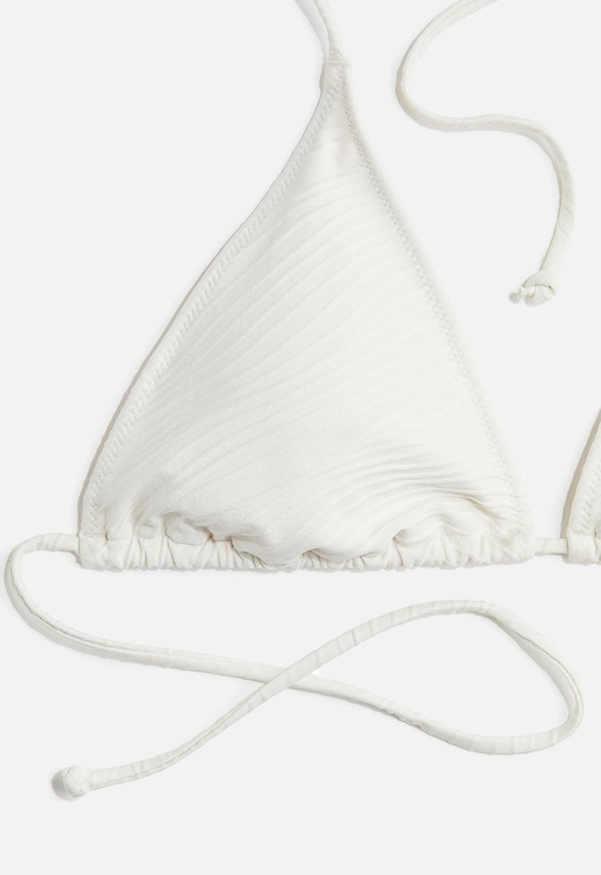 H&M - Padded triangle bikini top - cream 
