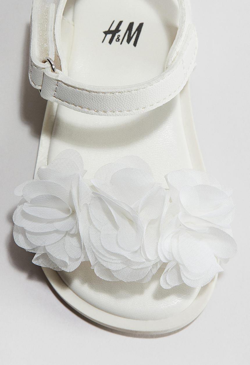 H&M - Appliquéd sandals - white