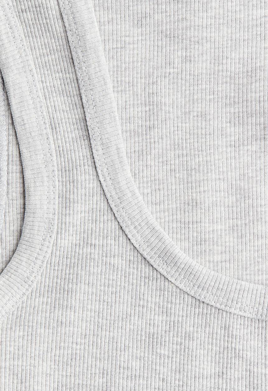 H&M - Ribbed vest top - light grey marl