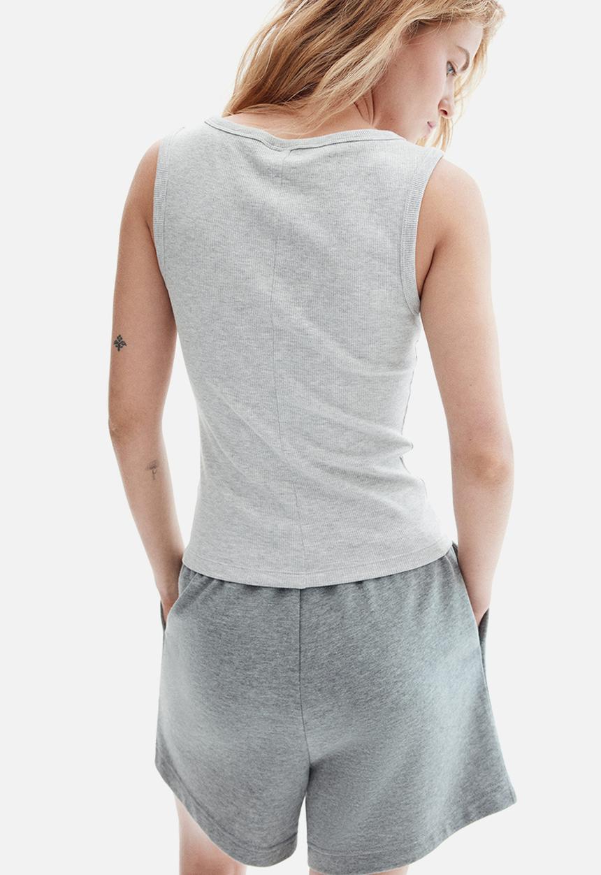 H&M - Ribbed vest top - light grey marl