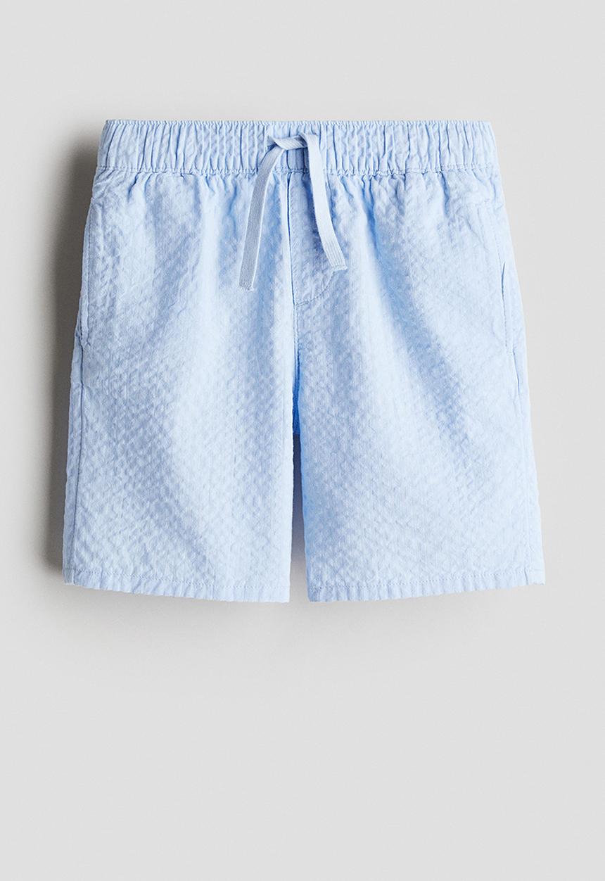 H&M - Cotton seersucker shorts - light blue