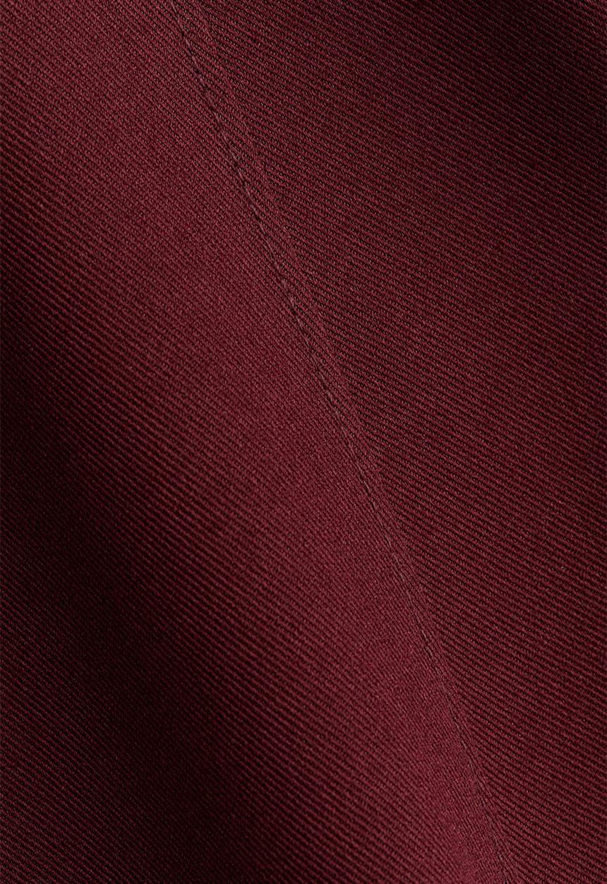 H&M - Waisted twill dress - burgundy