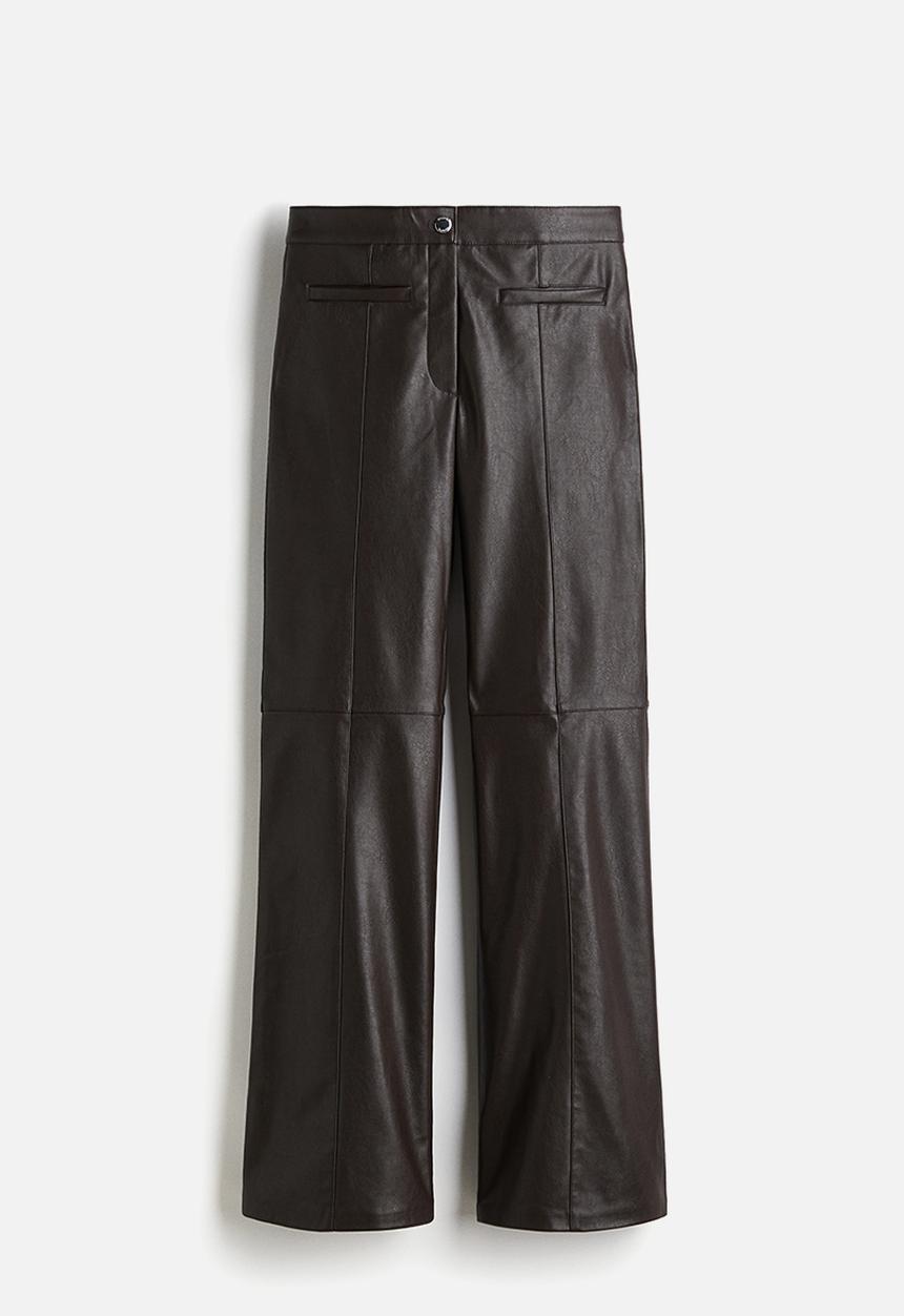 H&M - Coated trousers - dark brown
