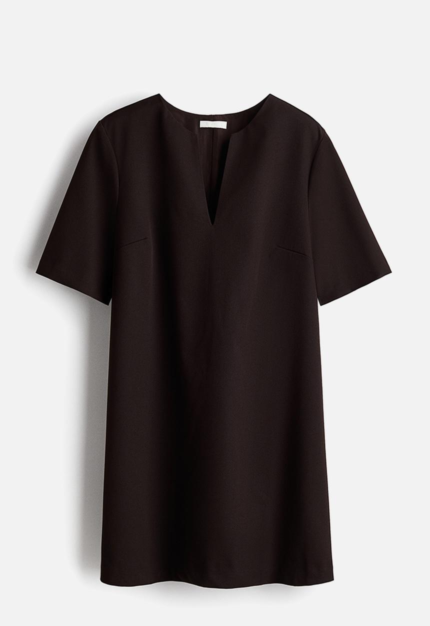 H&M - Short-sleeved dress - dark brown