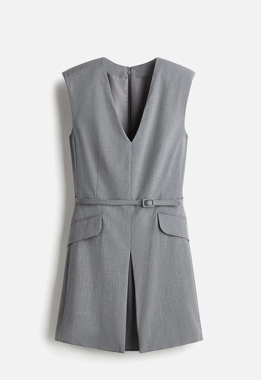 H&M - Belted dress - grey marl