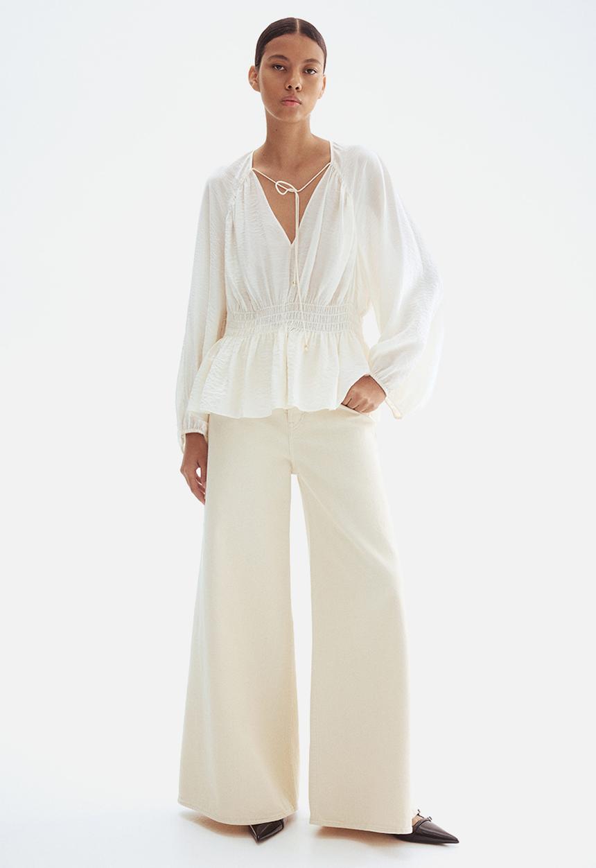 H&M - Smocked blouse - white