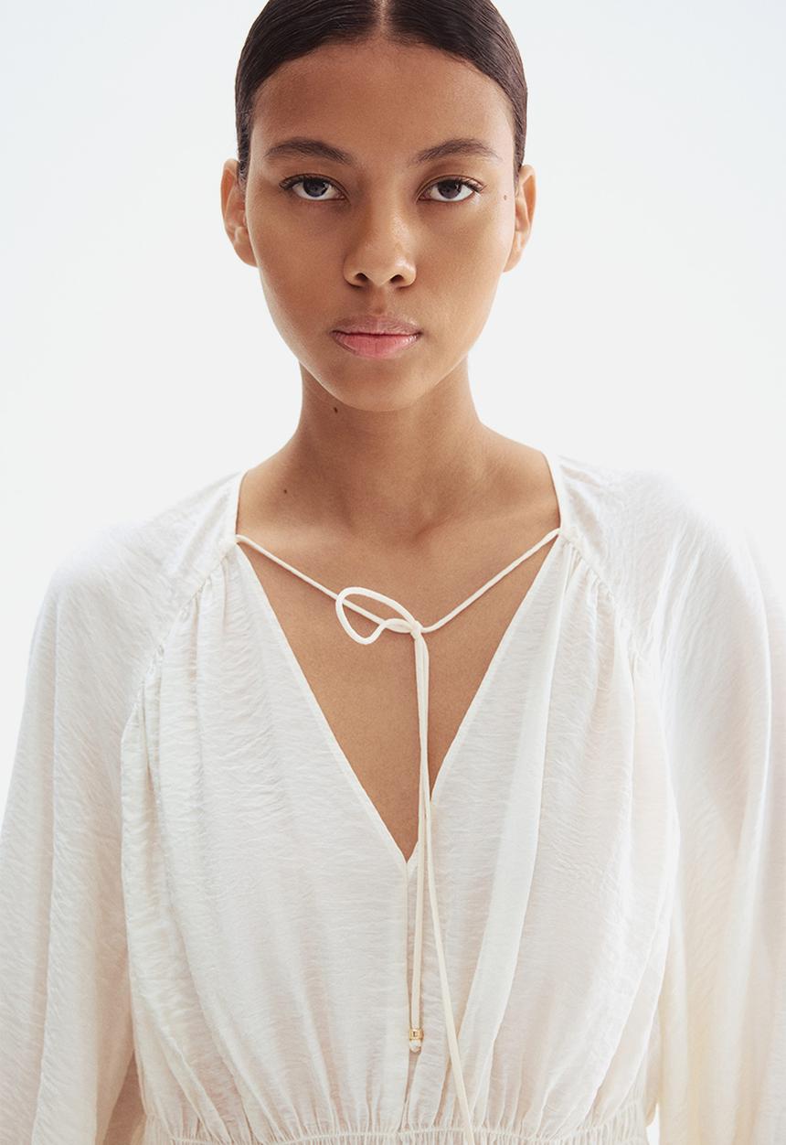 H&M - Smocked blouse - white