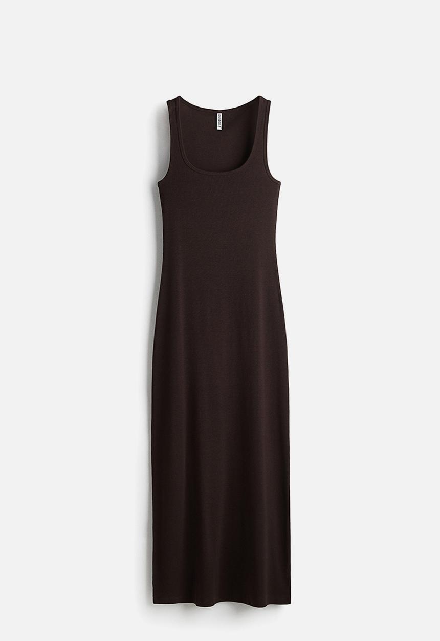 H&M - Sleeveless maxi dress - dark brown