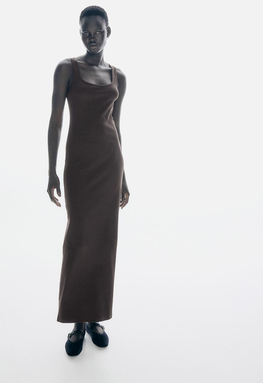 H&M - Sleeveless maxi dress - dark brown