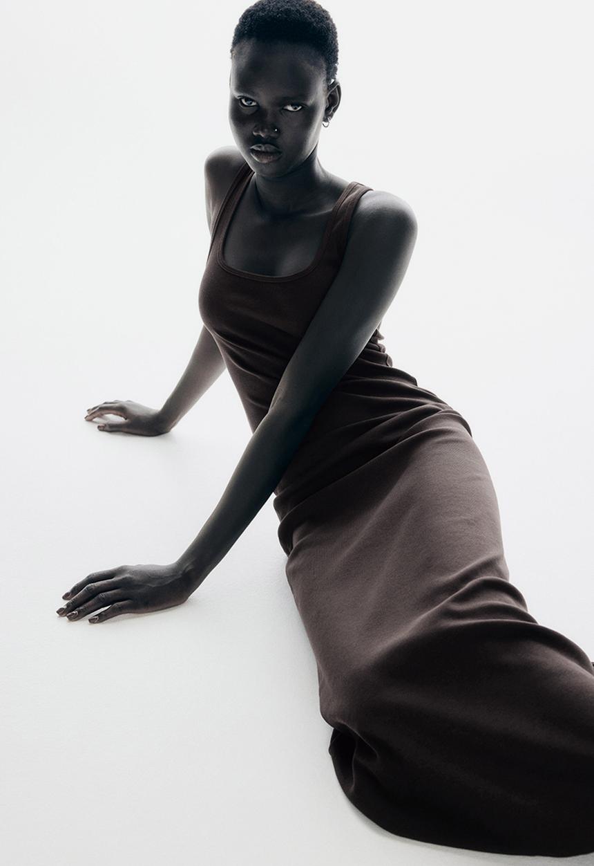 H&M - Sleeveless maxi dress - dark brown