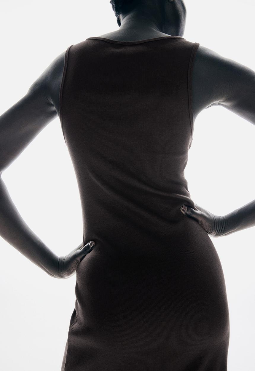 H&M - Sleeveless maxi dress - dark brown
