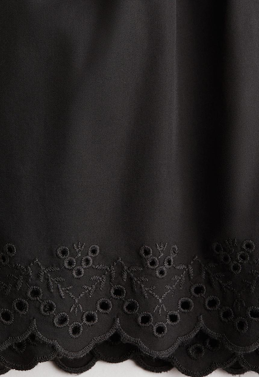 H&M - Broderie anglaise cotton shorts - dark grey