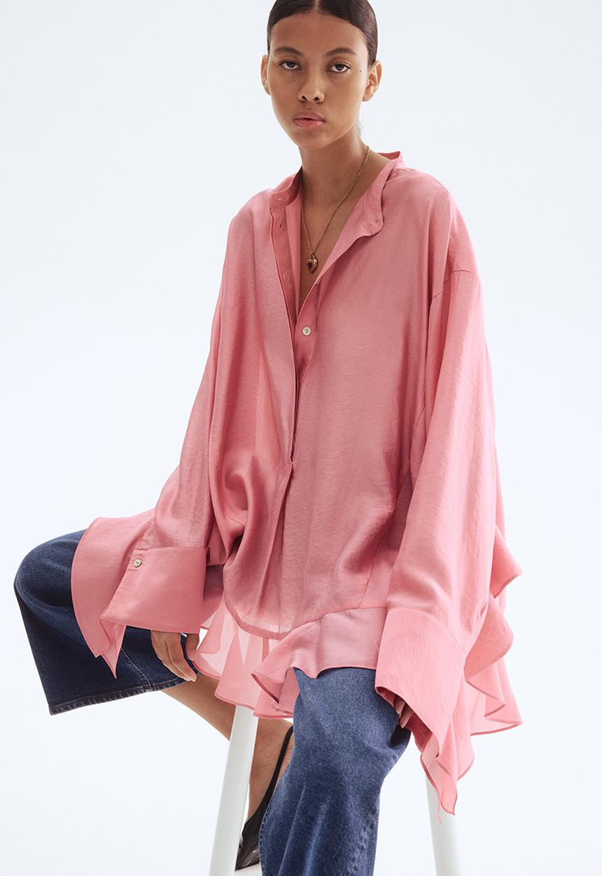 H&M - Flounced blouse - pink