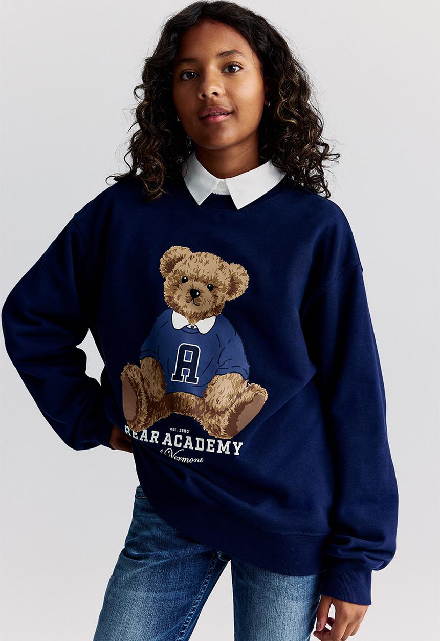 H&M - Printed sweatshirt - navy blue teddy bear