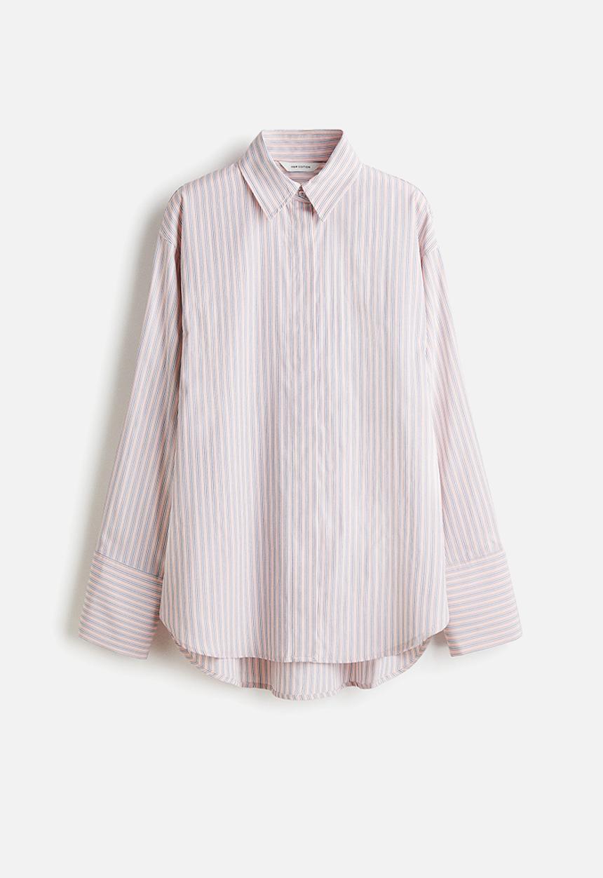 H&M - Jacquard-weave shirt - powder pink striped