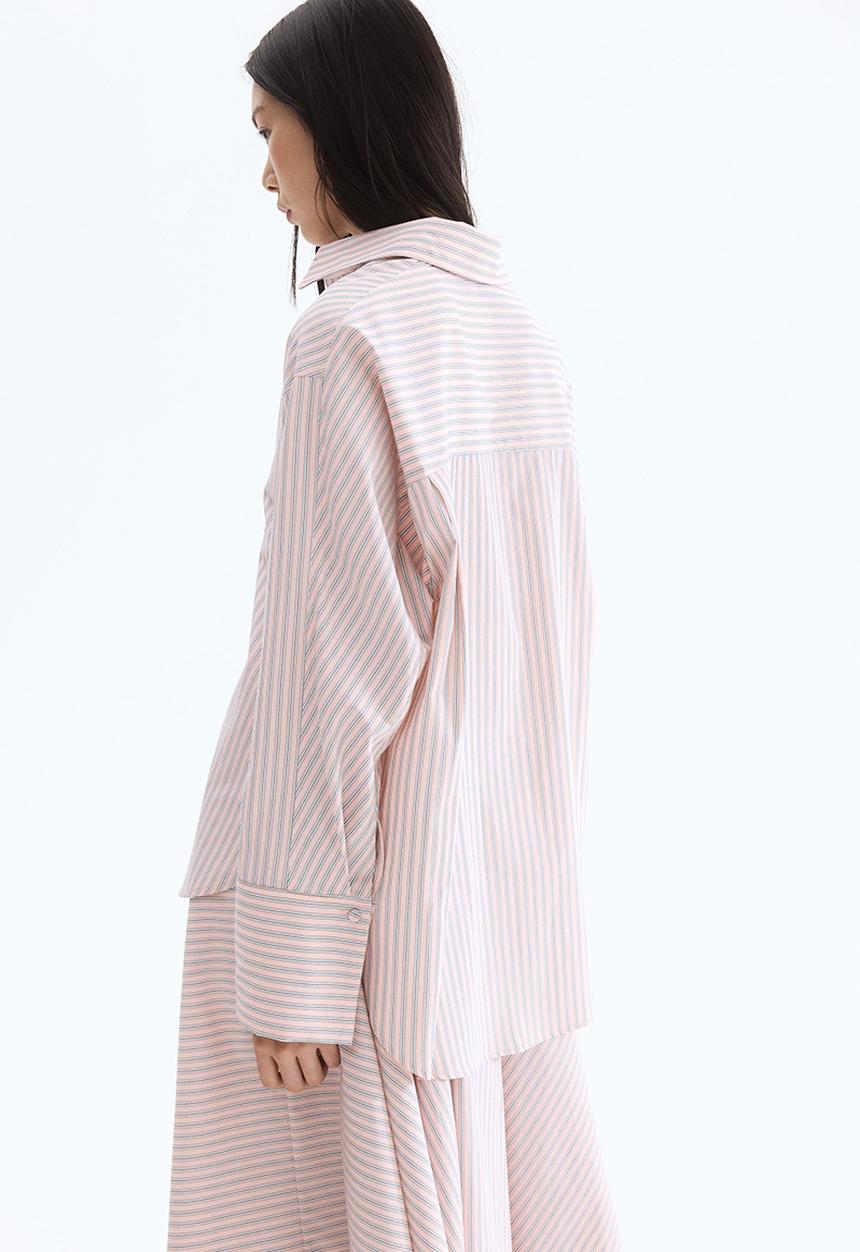 H&M - Jacquard-weave shirt - powder pink striped