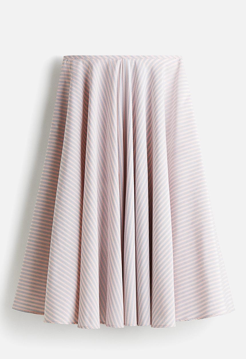 H&M - Jacquard-weave skirt - powder pink striped