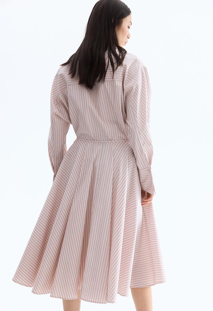 H&M - Jacquard-weave skirt - powder pink striped
