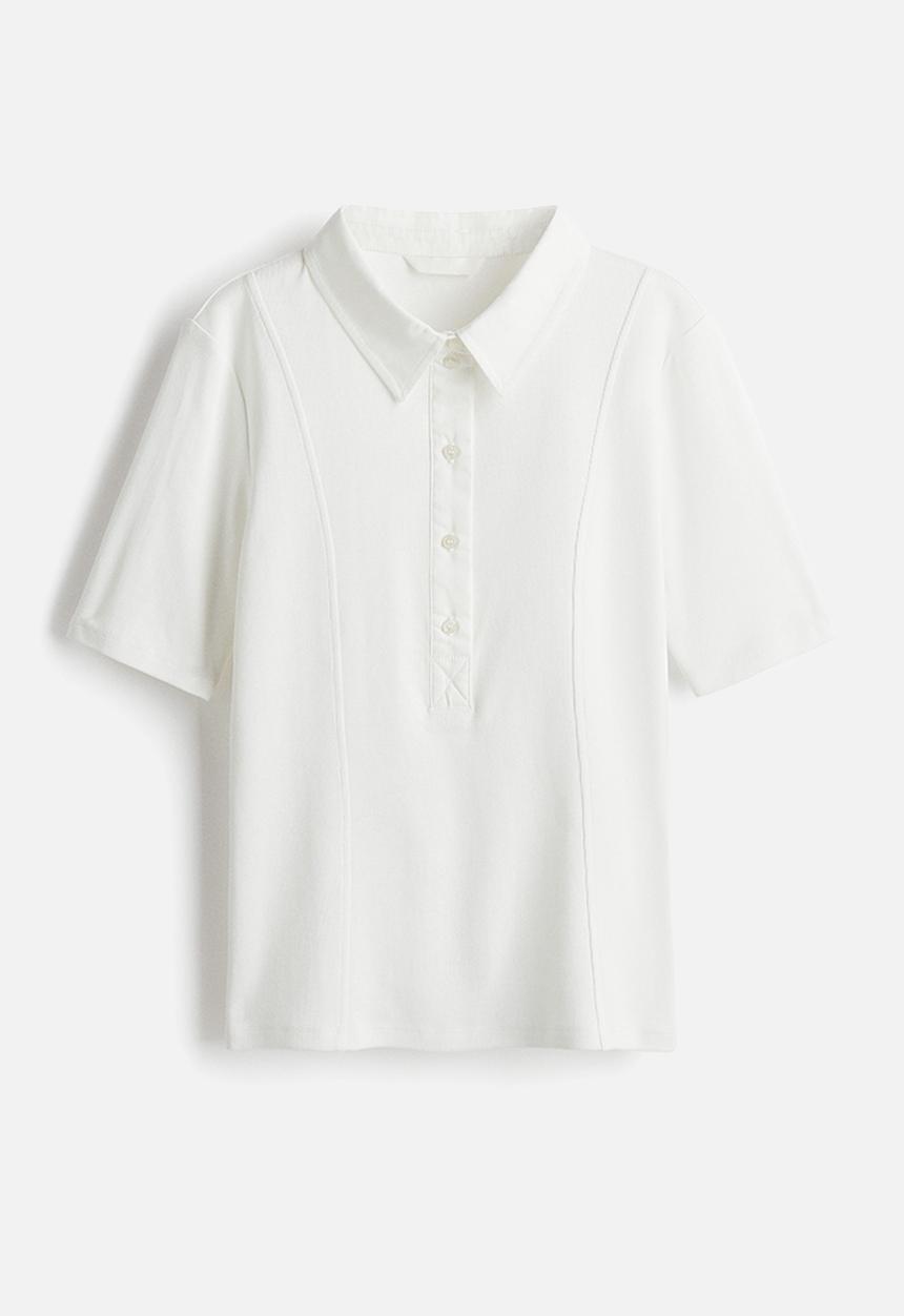 H&M - Collared top - white